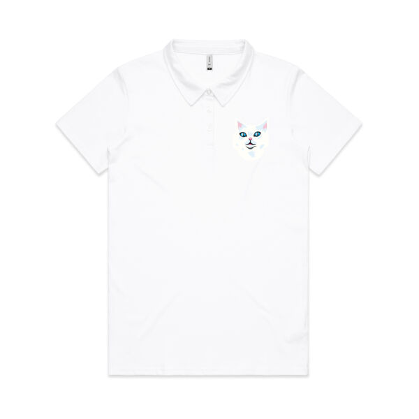 Snowy Cat - AS Colour - Amy Womens Polo Shirt Thumbnail