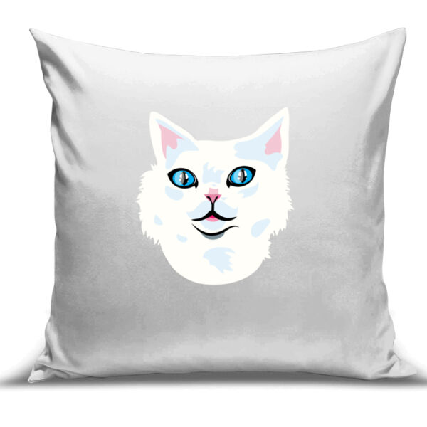 Snowy Cat - Cushion Cover - 100% Linen Thumbnail