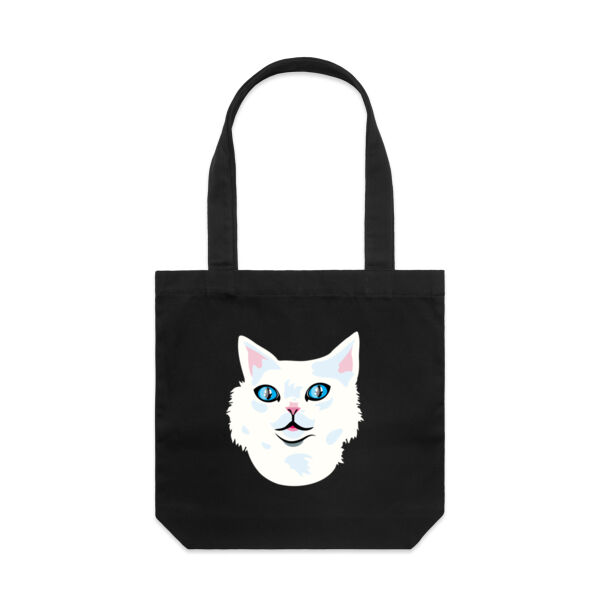 Snowy Cat - AS Colour - Canvas Tote 'Carrie' Bag  Thumbnail
