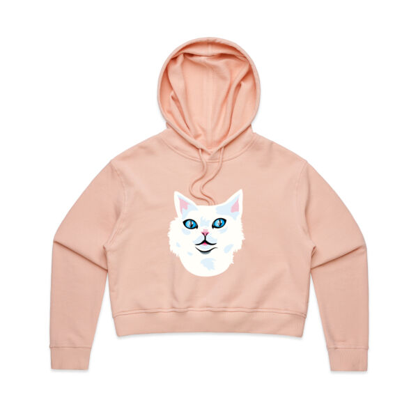 Snowy Cat - AS Colour - Women's Crop Hood Thumbnail