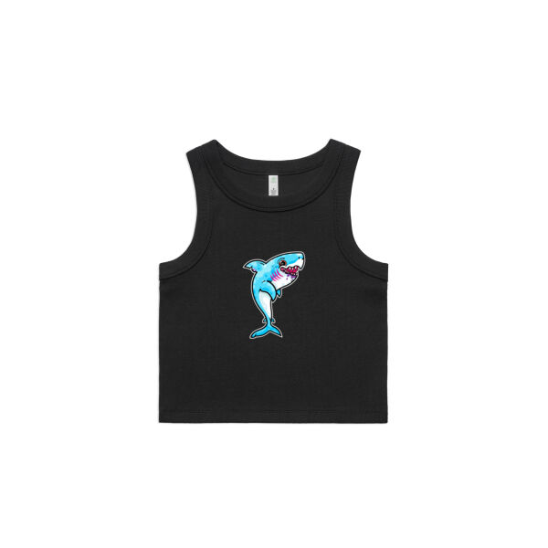 The Vigorous, Hungry Shark of the sea - AS Colour - Wo's Organic Rib Crop Tank Thumbnail