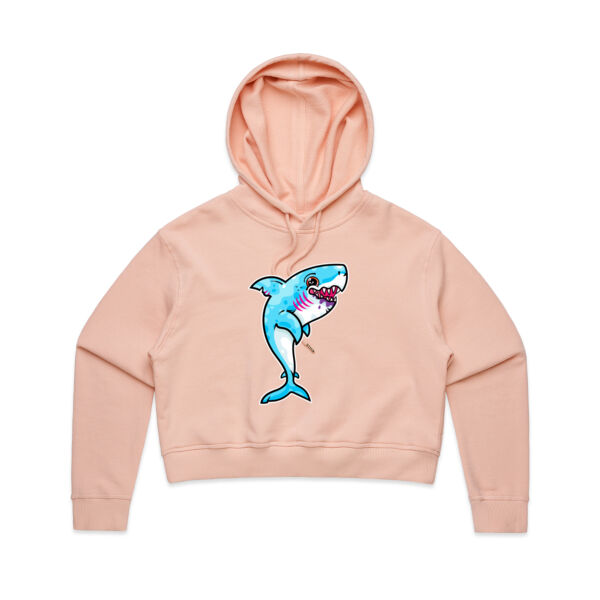 The Vigorous, Hungry Shark of the sea - AS Colour - Women's Crop Hood Thumbnail