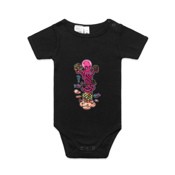 Octo Cube Solver - Version 1 - AS Colour - Organic Baby 'Mini-me' Onesie Romper Thumbnail