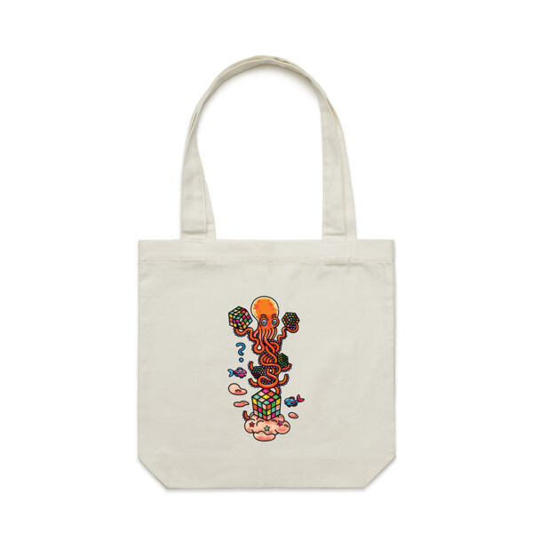Octo Cube Solver - Version 2 - AS Colour - Canvas Tote 'Carrie' Bag  Thumbnail