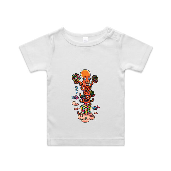 Octo Cube Solver - Version 2 - AS Colour - Organic Infant Wee Tee Thumbnail