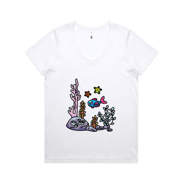 A Fishy Home - AS Colour - Women's Maple V Neck Tee Thumbnail