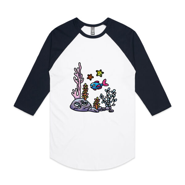A Fishy Home - AS Colour - 3/4 Raglan Baseball Sleeve Tee Thumbnail