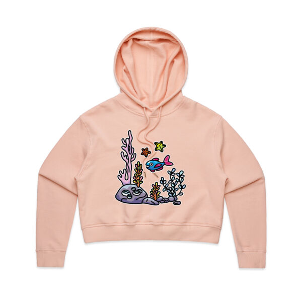 A Fishy Home - AS Colour - Women's Crop Hood Thumbnail