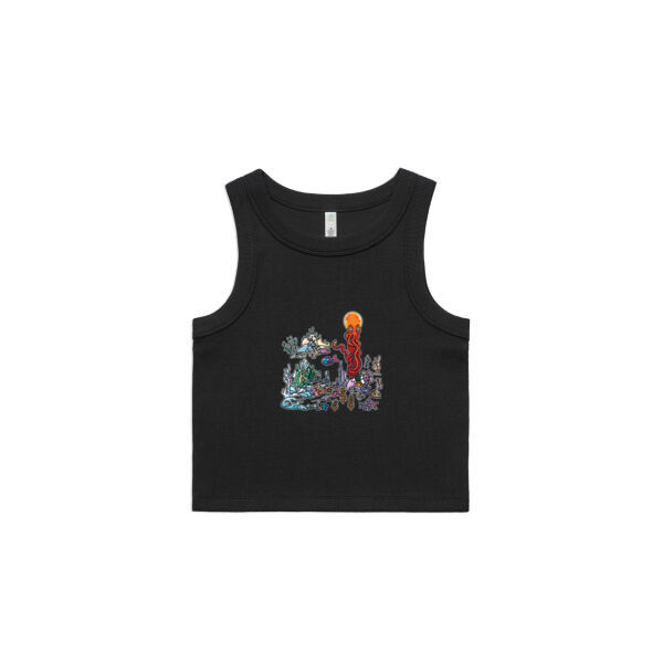 A Sea Bed fit for an Octopus - AS Colour - Wo's Organic Rib Crop Tank Thumbnail