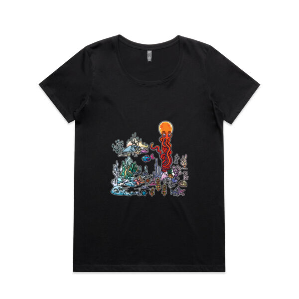 A Sea Bed fit for an Octopus - AS Colour - Women's Maple Scoop Tee Thumbnail