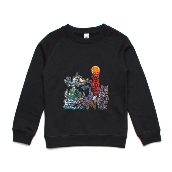A Sea Bed fit for an Octopus - AS Colour - Youth Supply Crew Sweatshirt Thumbnail