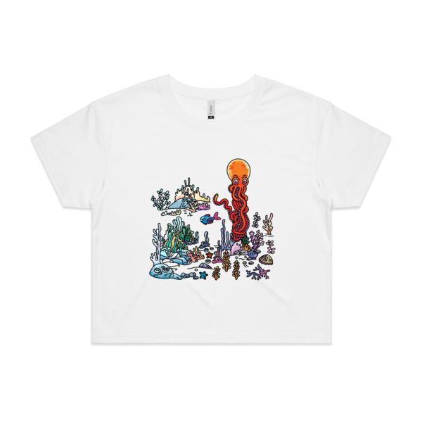 A Sea Bed fit for an Octopus - AS Colour - Women's Crop Tee Thumbnail