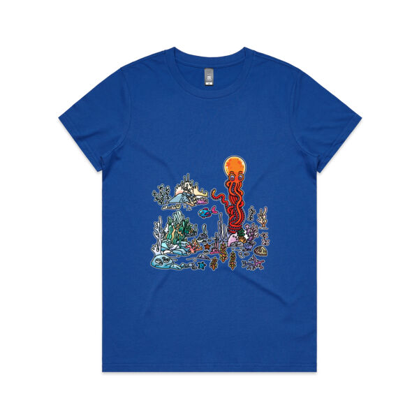 A Sea Bed fit for an Octopus - AS Colour - Women's Maple Tee Thumbnail