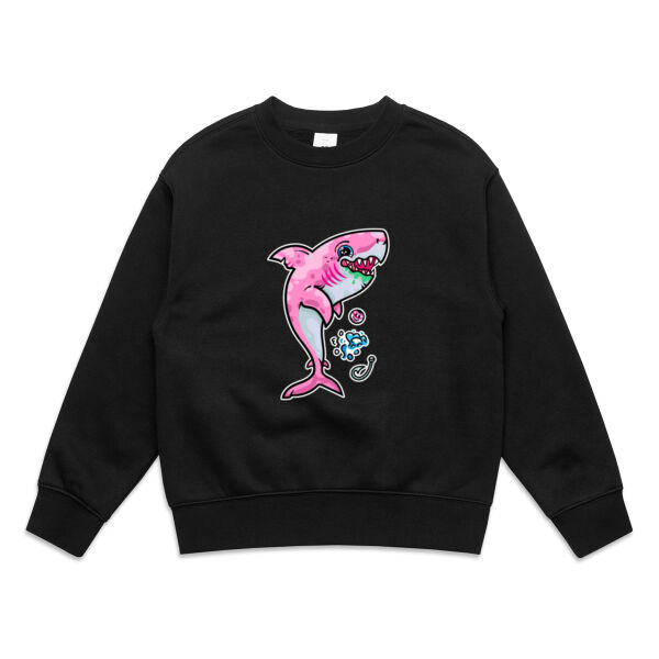 The Pink, friendly Shark of the sea - AS Colour - Kids Relax Crew Thumbnail