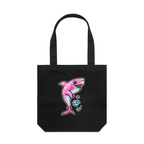 The Pink, friendly Shark of the sea - AS Colour - Canvas Tote 'Carrie' Bag  Thumbnail