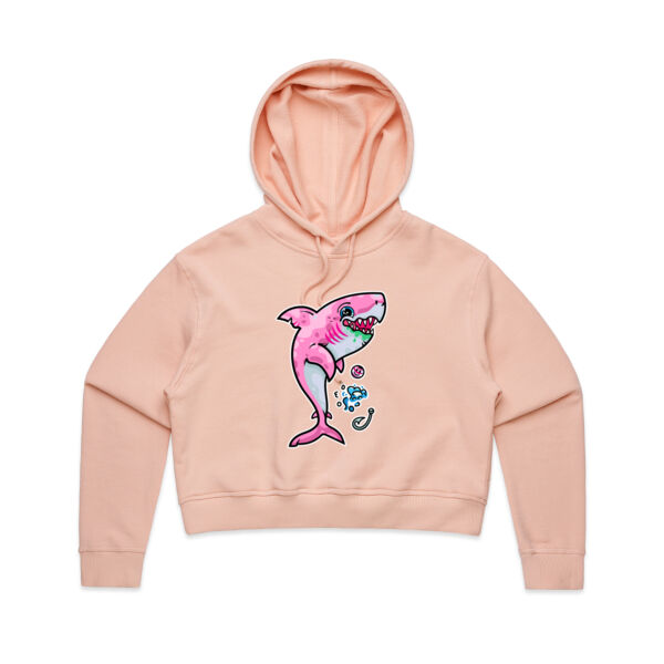 The Pink, friendly Shark of the sea - AS Colour - Women's Crop Hood Thumbnail