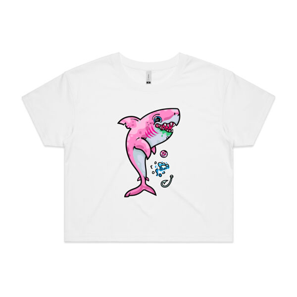 The Pink, friendly Shark of the sea - AS Colour - Women's Crop Tee Thumbnail