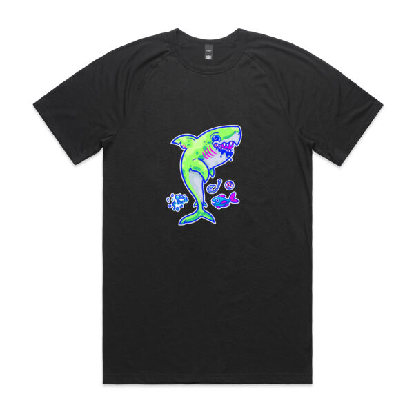 The Lime Green Shark with a Motive - AS Colour - Staple Active Blend Tee Thumbnail