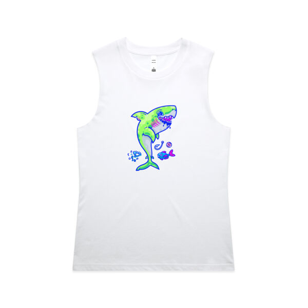 The Lime Green Shark with a Motive - AS Colour - Women's Maple Tank Thumbnail