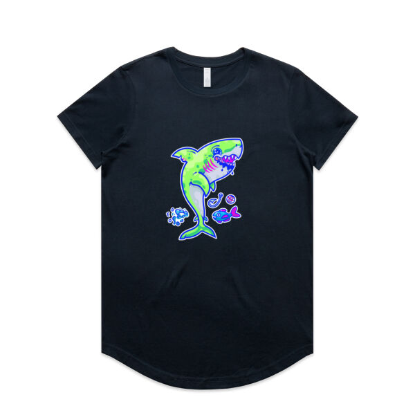 The Lime Green Shark with a Motive - AS Colour - Women's Maple Curve Tee Thumbnail