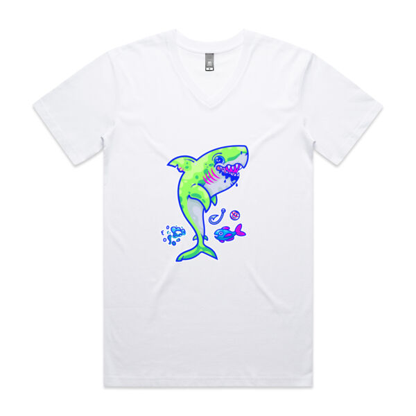 The Lime Green Shark with a Motive - AS Colour - Men's Staple V-Neck Thumbnail
