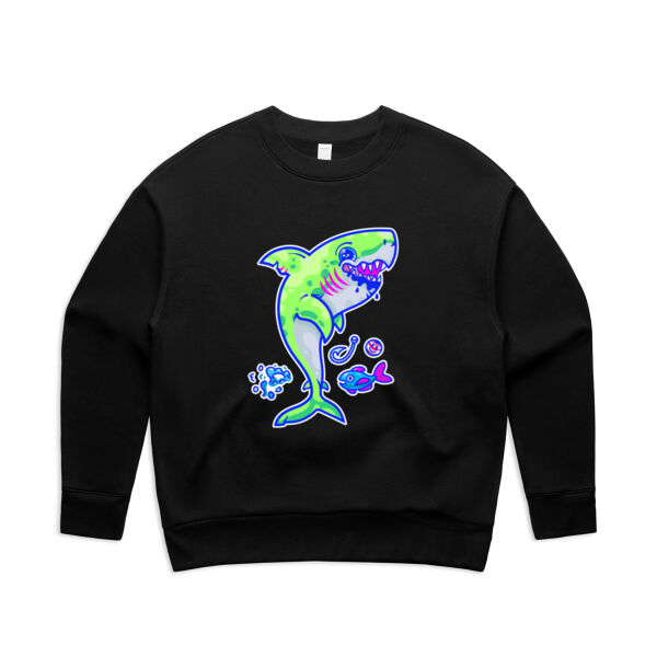 The Lime Green Shark with a Motive - AS Colour - Women's Relax Crew Thumbnail
