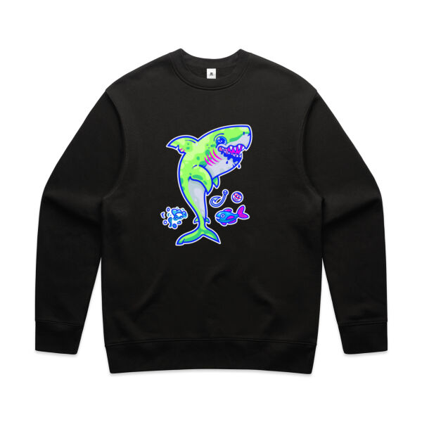 The Lime Green Shark with a Motive - AS Colour - Men's Relax Crew Thumbnail