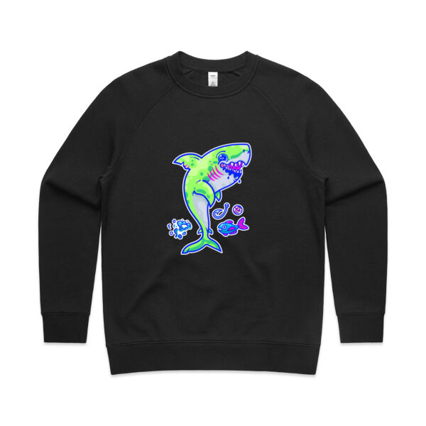 The Lime Green Shark with a Motive - AS Colour - Women's Supply Crew Thumbnail