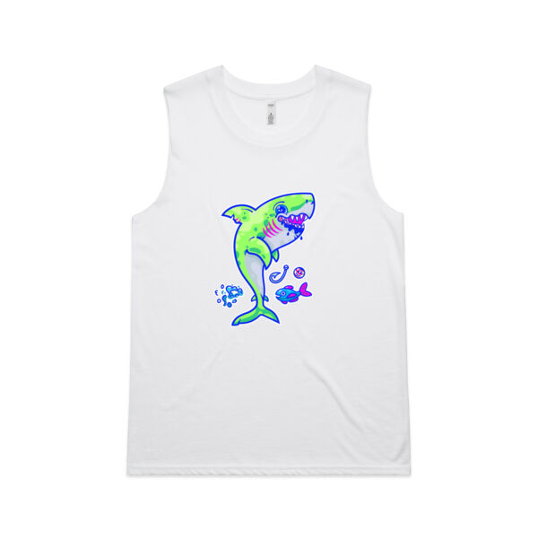 The Lime Green Shark with a Motive - AS Colour - Women's Upside Tank Thumbnail