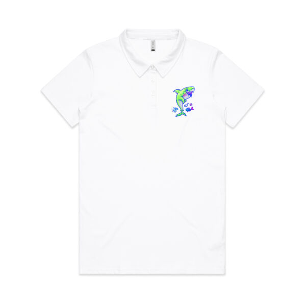 The Lime Green Shark with a Motive - AS Colour - Amy Womens Polo Shirt Thumbnail