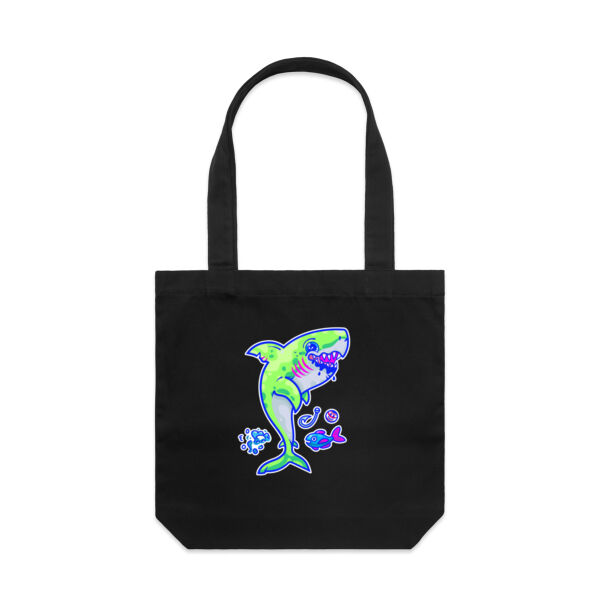 The Lime Green Shark with a Motive - AS Colour - Canvas Tote 'Carrie' Bag  Thumbnail
