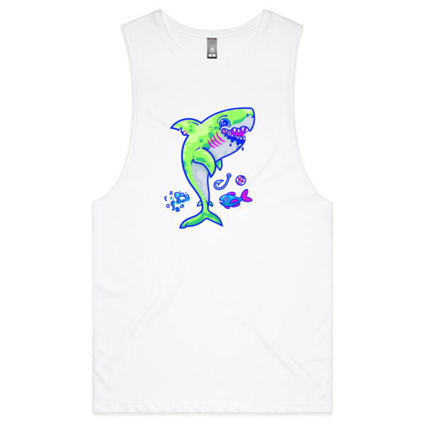 The Lime Green Shark with a Motive - AS Colour - Barnard Tank Top - Muscle Tee Thumbnail