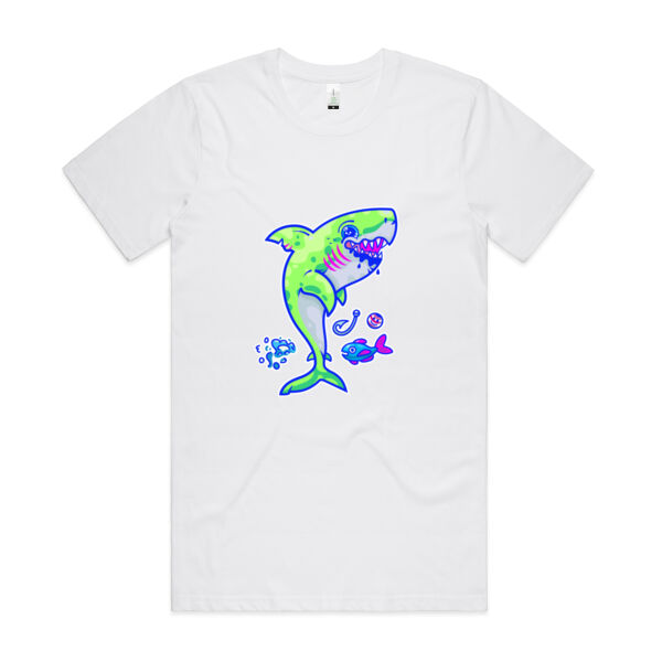 The Lime Green Shark with a Motive - AS Colour - Organic Cotton Unisex Tee Thumbnail