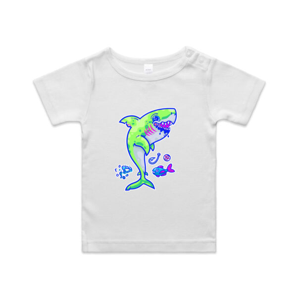 The Lime Green Shark with a Motive - AS Colour - Organic Infant Wee Tee Thumbnail