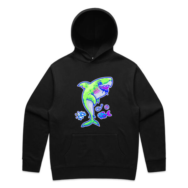 The Lime Green Shark with a Motive - AS Colour - Mens Relax Hood Thumbnail