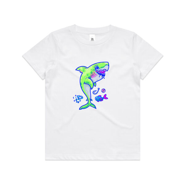 The Lime Green Shark with a Motive - AS Colour - Kids Youth Tee Thumbnail