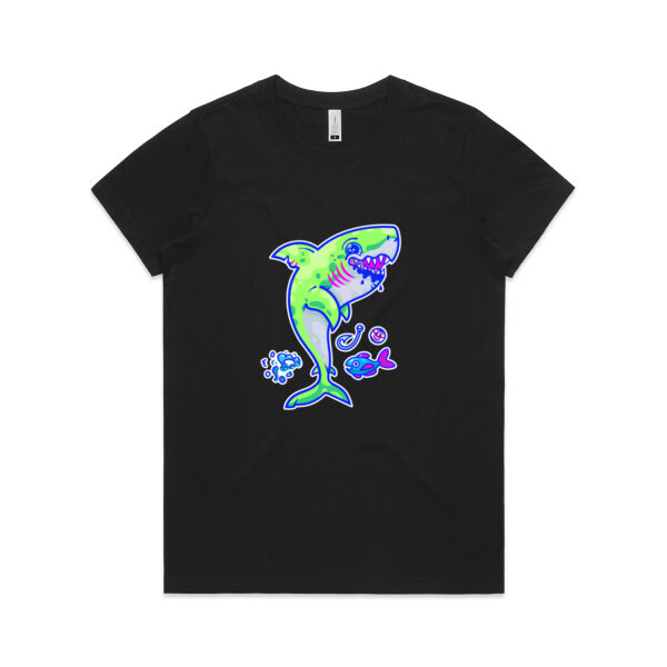 The Lime Green Shark with a Motive - AS Colour - Organic Women's  Maple Tee Thumbnail