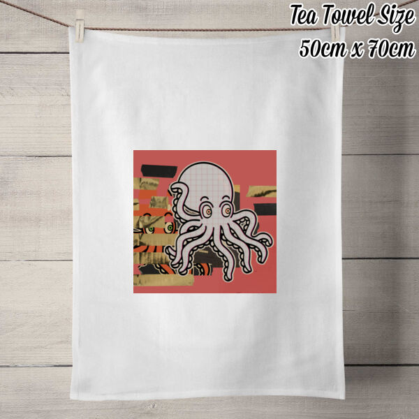 Octo Craft - 100% Linen Tea Towel - Off White Thumbnail