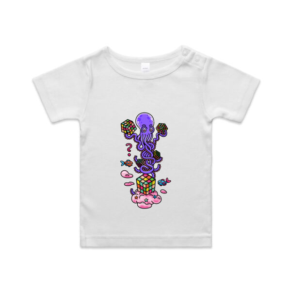 Octo Cube Solver - Version 3 - AS Colour - Organic Infant Wee Tee Thumbnail