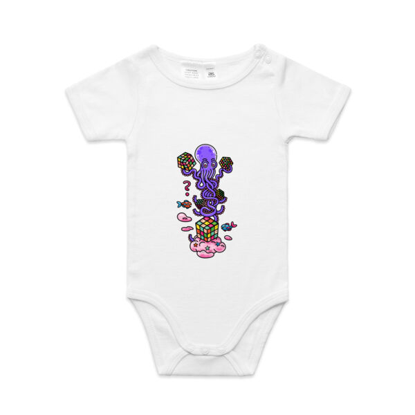 Octo Cube Solver - Version 3 - AS Colour - Organic Baby 'Mini-me' Onesie Romper Thumbnail
