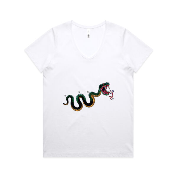 Snake Venom - AS Colour - Women's Maple V Neck Tee Thumbnail