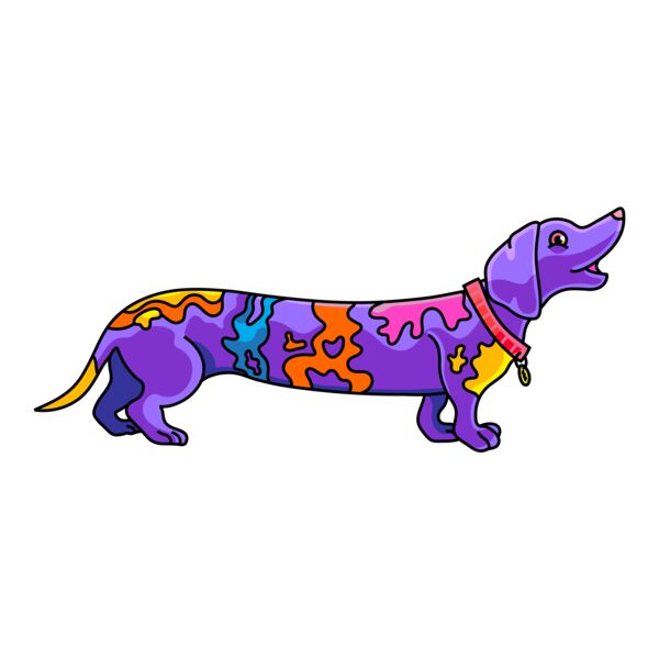 Sausage Dog - Paint Splatter Thumbnail